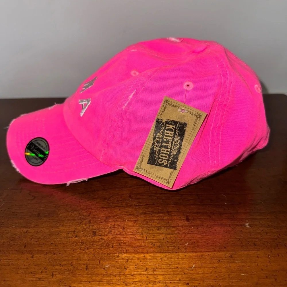 Hot Pink MAMA Distressed Baseball Cap – Mom Life Adjustable Hat NWT - Picture 3 of 6